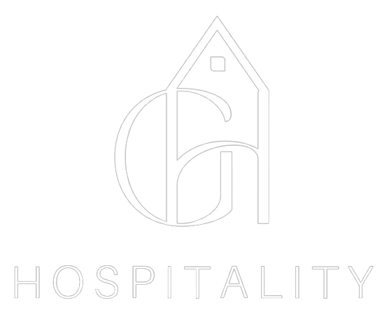 A black and white logo for hospitality.
