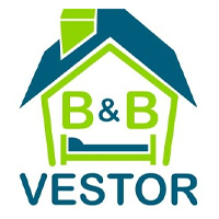 A green and blue logo for a bed & breakfast.